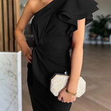 Mya | Rochie Midi cu Decolteu Asimetric