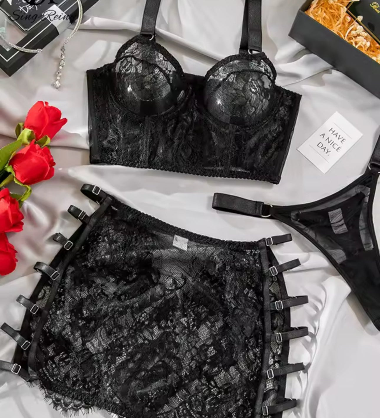 Amber™ | Set Lenjerie Roșie Dorință