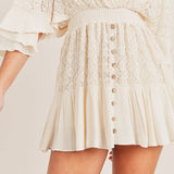 Mira – Rochie Mini Retro de Damă din Dantelă cu Decolteu în V