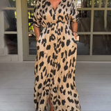 Fenja™ | Rochie maxi cu model de leopard