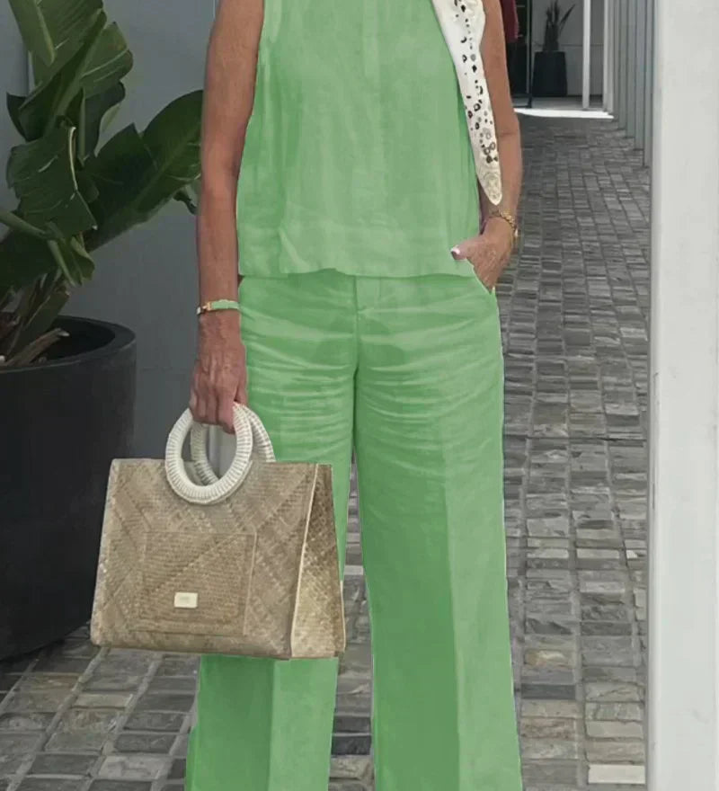 ZURI – COSTUM FĂRĂ MÂNECI DIN BUMBAC ȘI IN