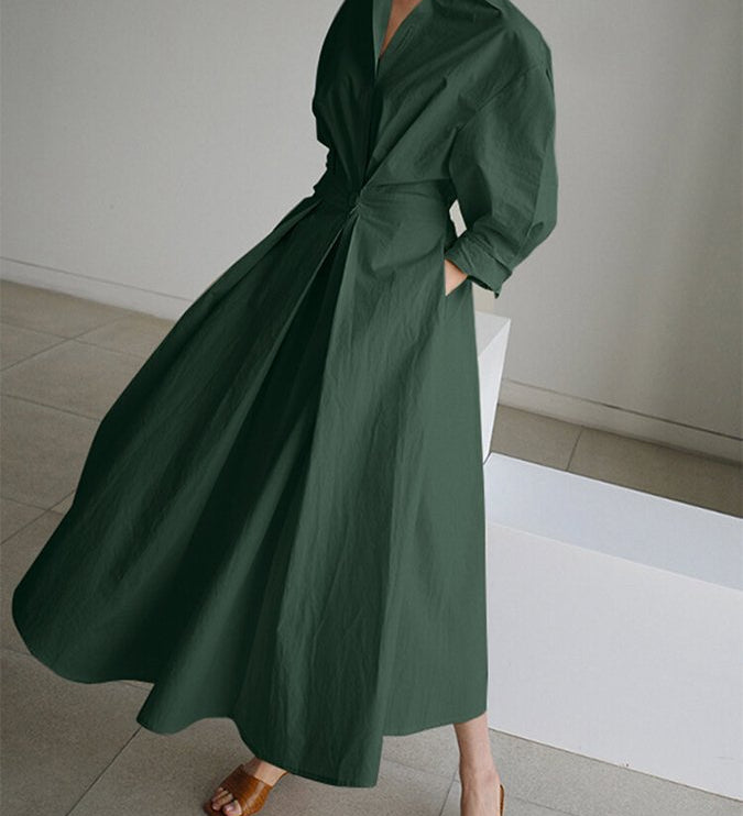 Clémence – Rochie de Damă Lungă Elegantă Fluidă din Material Ușor