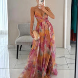 Giselle – Rochie maxi fermecătoare cu imprimeu floral