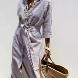 Della™ | Rochie cămașă cu dungi