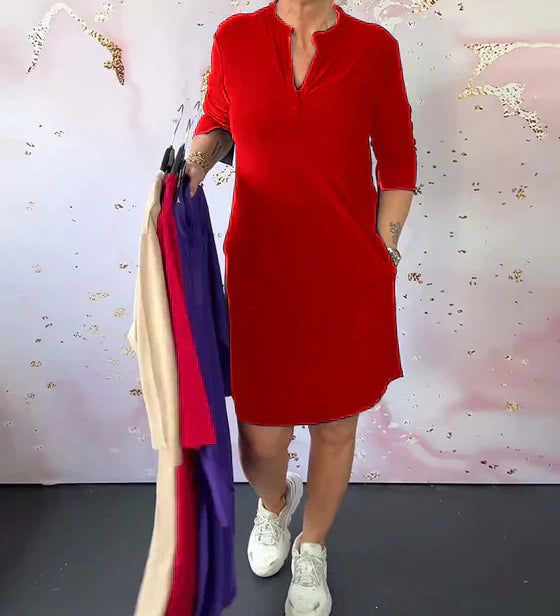 Hanneke™ - Rochii simplă cu decolteu în V