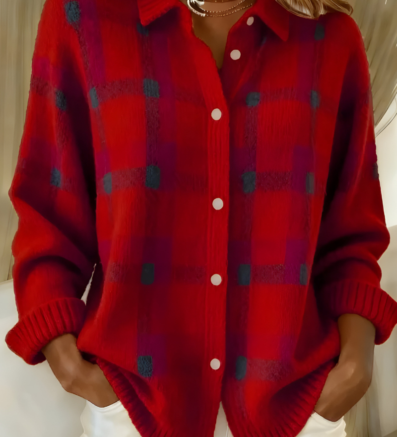Anna™ | Cardigan cu Model În Carouri din Tricot Moale