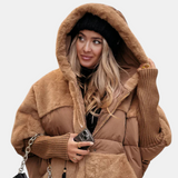 Gabriela - Jachetă Puffer OverDimensiuned cu Glugă și Patchwork