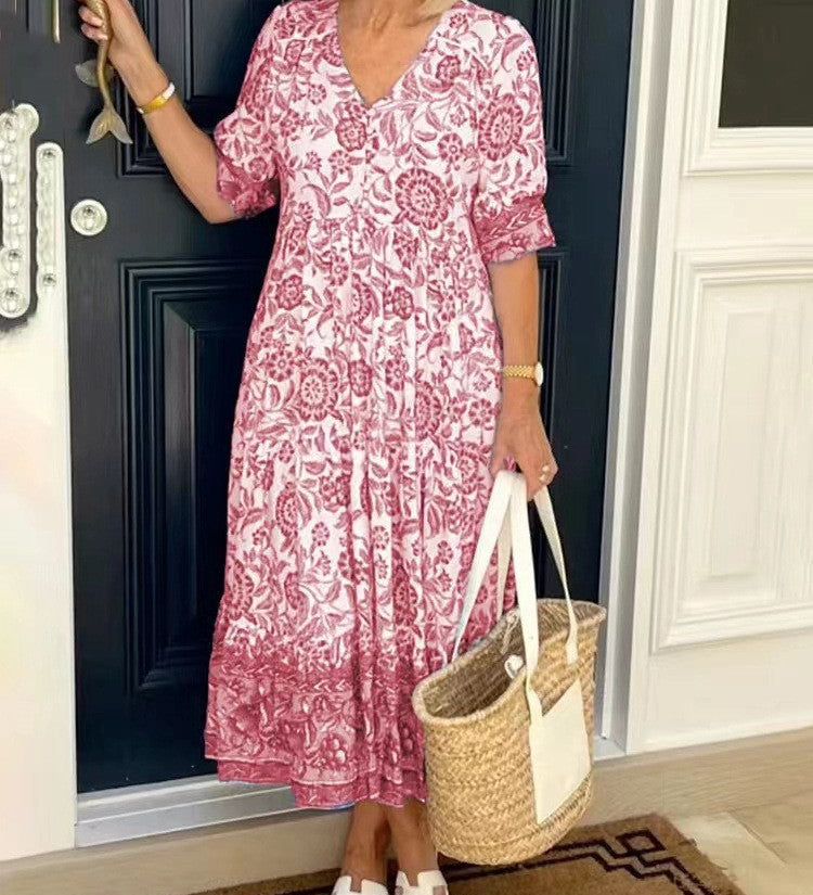 Luisa | Floral grațios cu decolteu în V