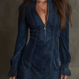 Delphine – Rochie mini din velur cu dantelă