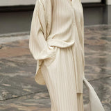 Set de pantaloni din două piese cu buzunare plisate, overDimensiuned