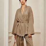 Set de Pantaloni Împăturiti cu Curea pentru Timp Liber