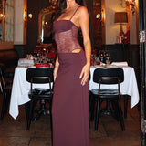 Darla – Rochie Maxie de Damă Elegantă cu Dantelă și Croială Ajustată