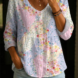 Margaret | Bluză cu mozaic floral