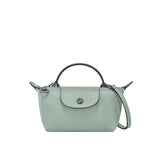 Geantă mini din piele Longchamp - Albastru deschis