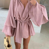 Dina™ | Rochie cămașă lejeră cu curea