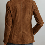 Violet – Jachetă vintage din suede cu cusături contrastante