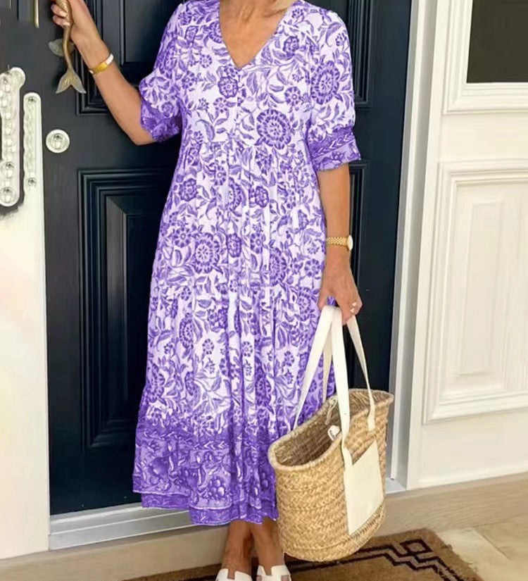 Luisa | Floral grațios cu decolteu în V