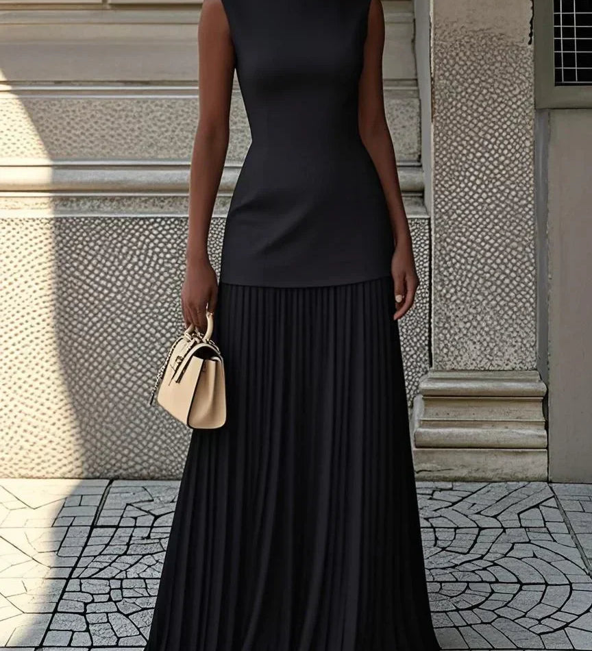 Molly | Rochie lungă plisată