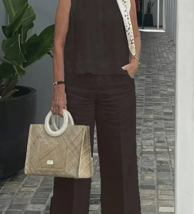 ZURI – COSTUM FĂRĂ MÂNECI DIN BUMBAC ȘI IN