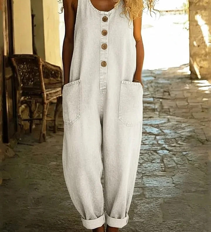 Saylor – Salopetă din denim de bumbac cu aspect vintage (spălat)