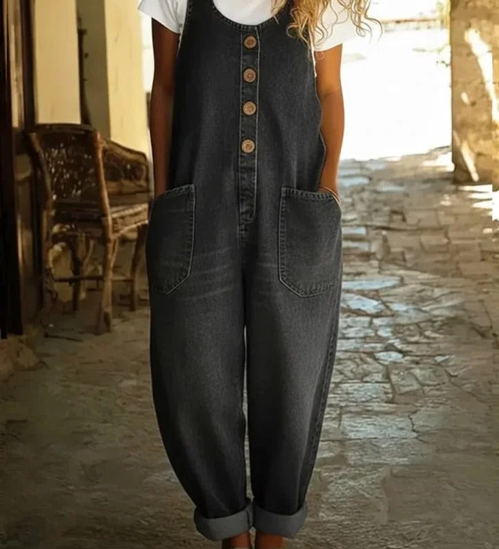 Saylor – Salopetă din denim de bumbac cu aspect vintage (spălat)