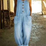 Saylor – Salopetă din denim de bumbac cu aspect vintage (spălat)
