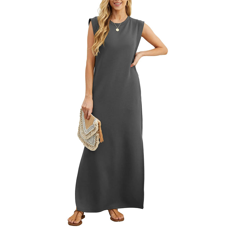 Therese™ | Rochie maxi fără mâneci în stil minimalist