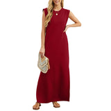 Therese™ | Rochie maxi fără mâneci în stil minimalist